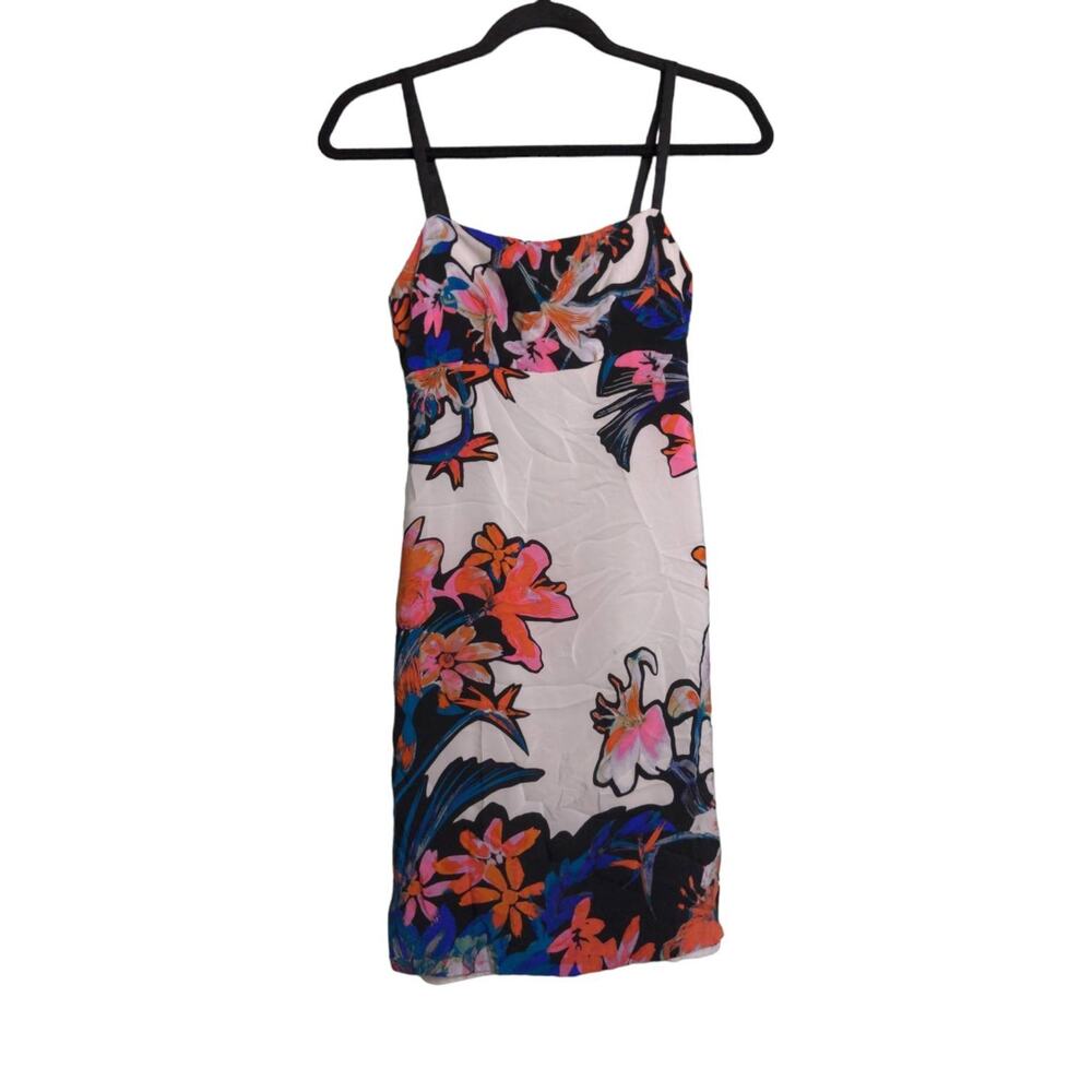 Nanette Lepore Womens Tropical Tease Sheath Dress White Floral Lined Mini USA 0